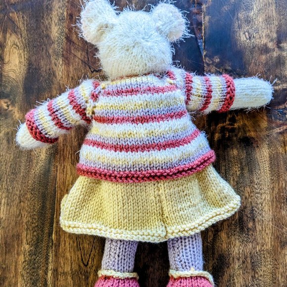 Meet Nelly Mouse handmade tricot stuffed animal baby shower -birthday gift 15 in - Picture 5 of 14